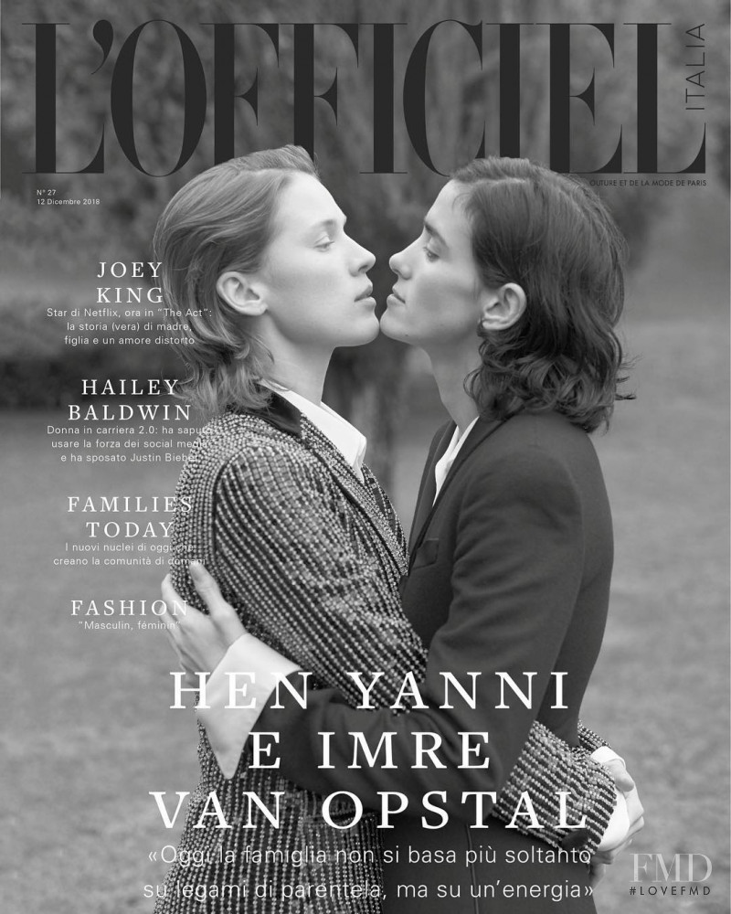 Hen Yanni featured on the L\'Officiel Italy cover from December 2018