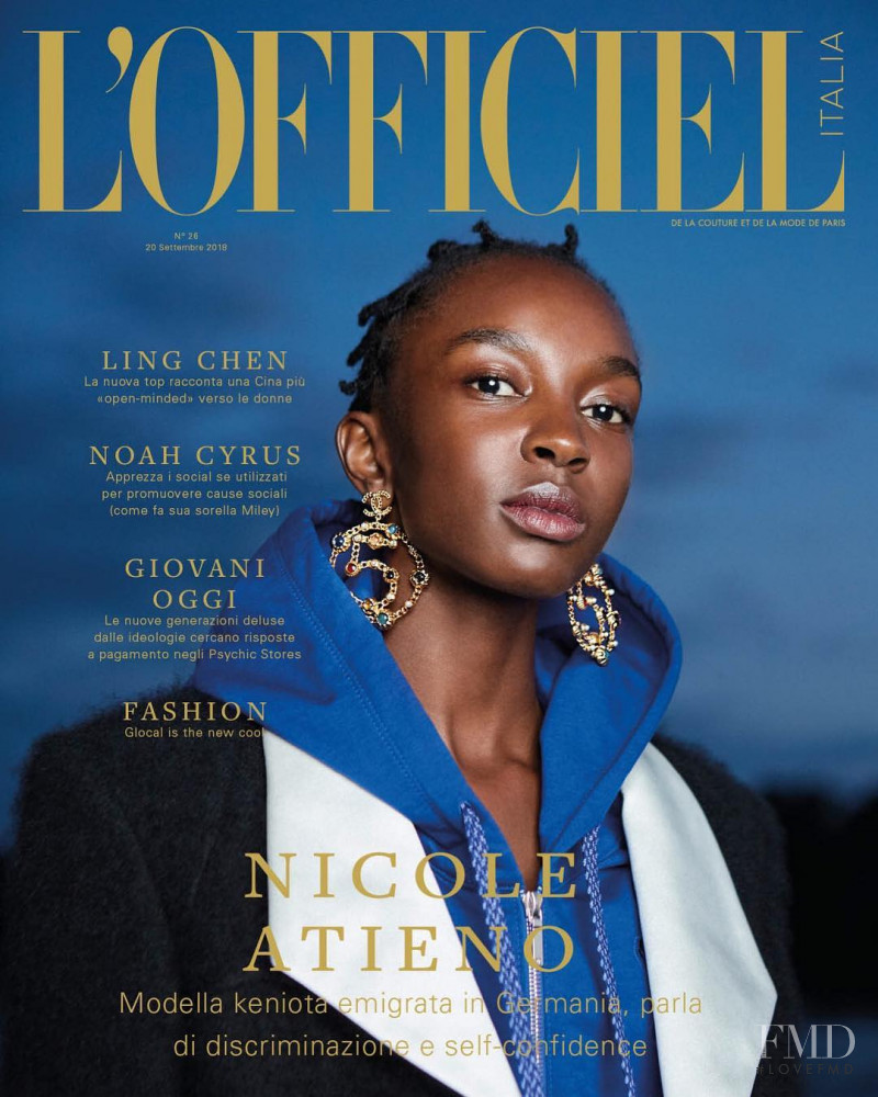 Nicole Atieno featured on the L\'Officiel Italy cover from September 2018