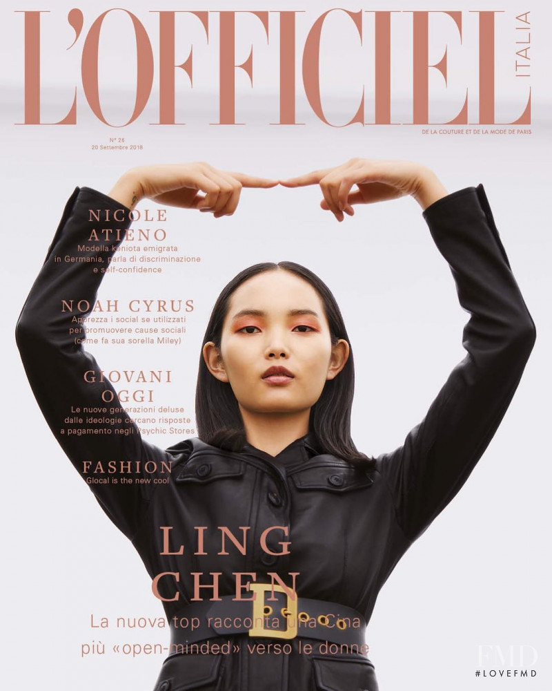 Ling Ling Chen featured on the L\'Officiel Italy cover from September 2018