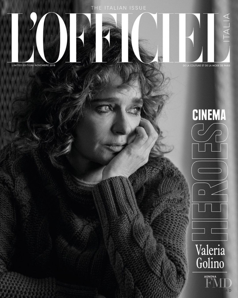 Valeria Golino featured on the L\'Officiel Italy cover from December 2019