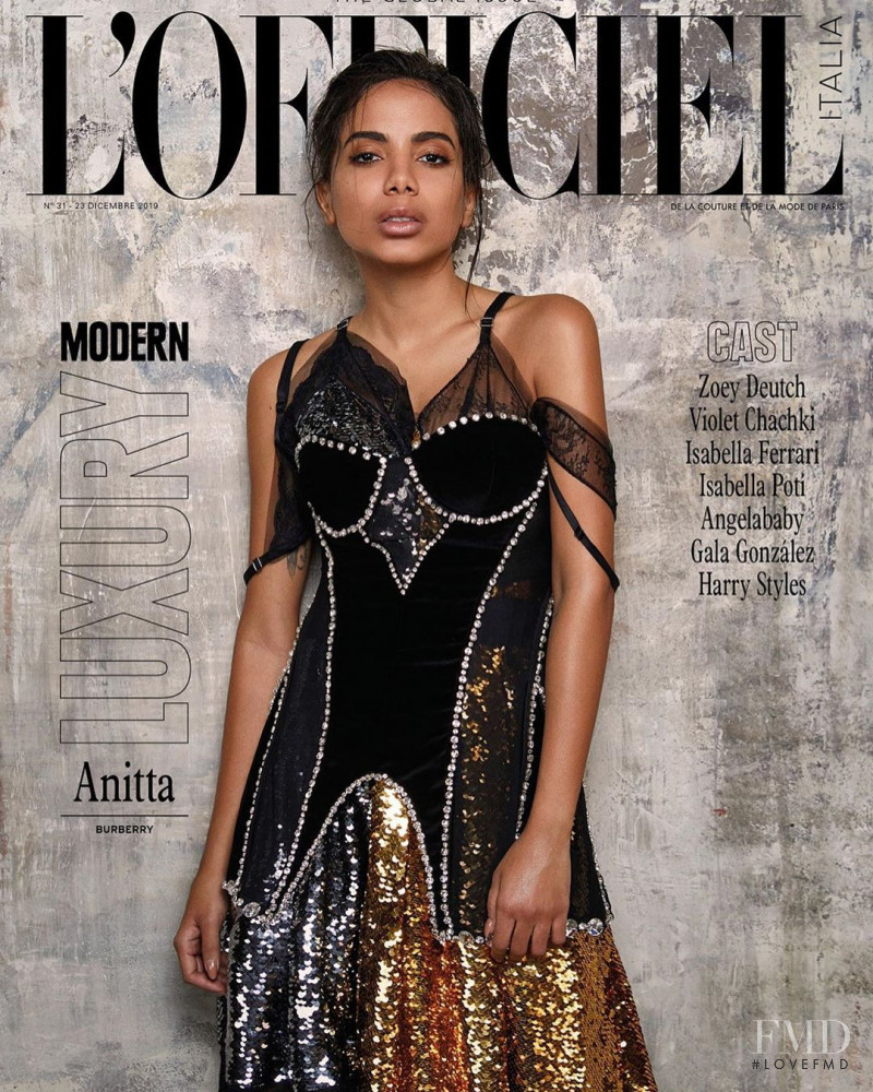 Anitta featured on the L\'Officiel Italy cover from December 2019