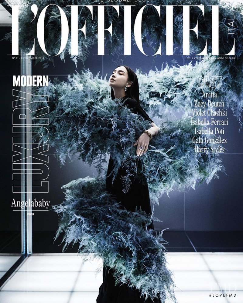 Angela Yeung Wing featured on the L\'Officiel Italy cover from December 2019