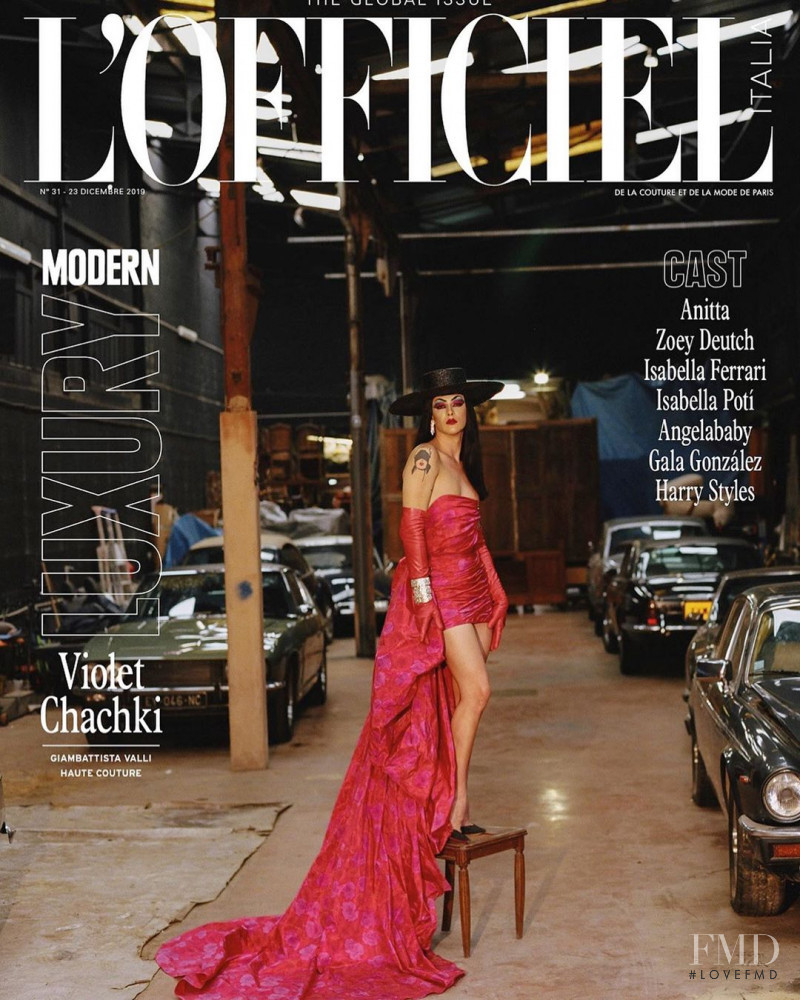 Violet Chachki featured on the L\'Officiel Italy cover from December 2019