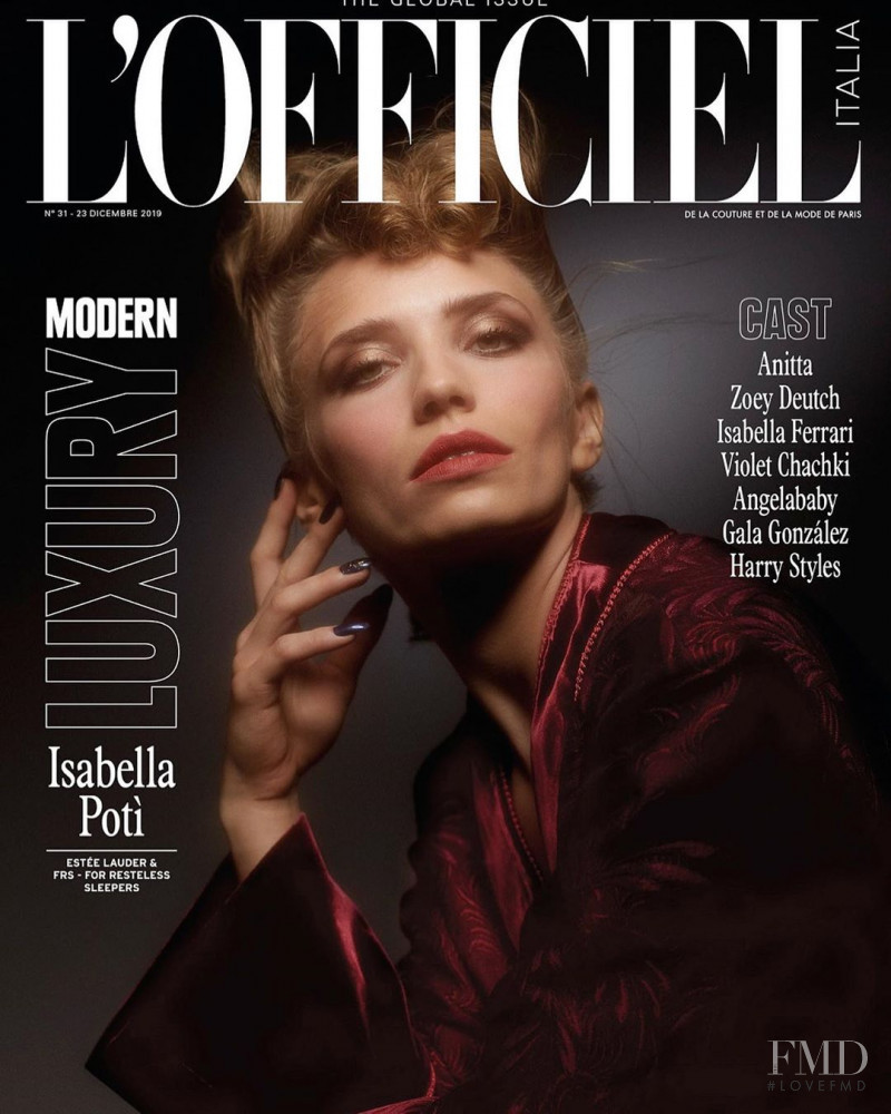Isabella Poti featured on the L\'Officiel Italy cover from December 2019