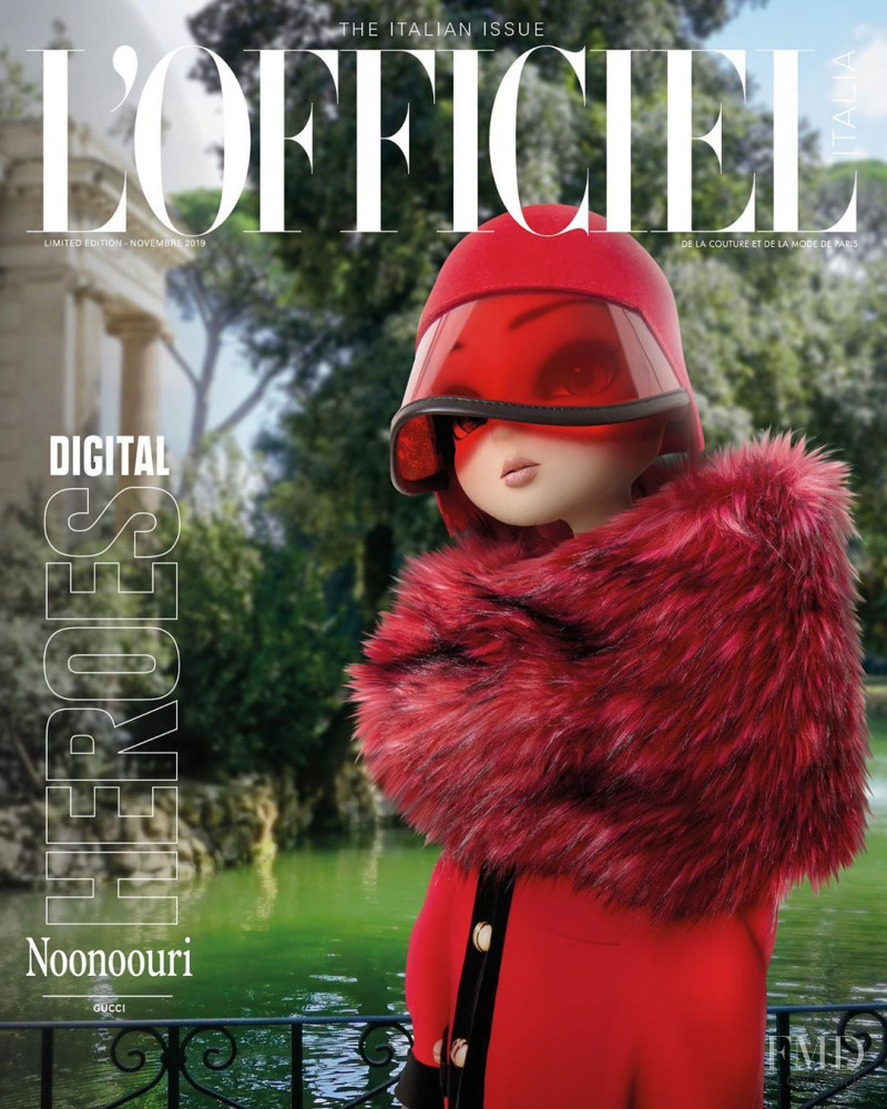 Noonoouri featured on the L\'Officiel Italy cover from November 2019