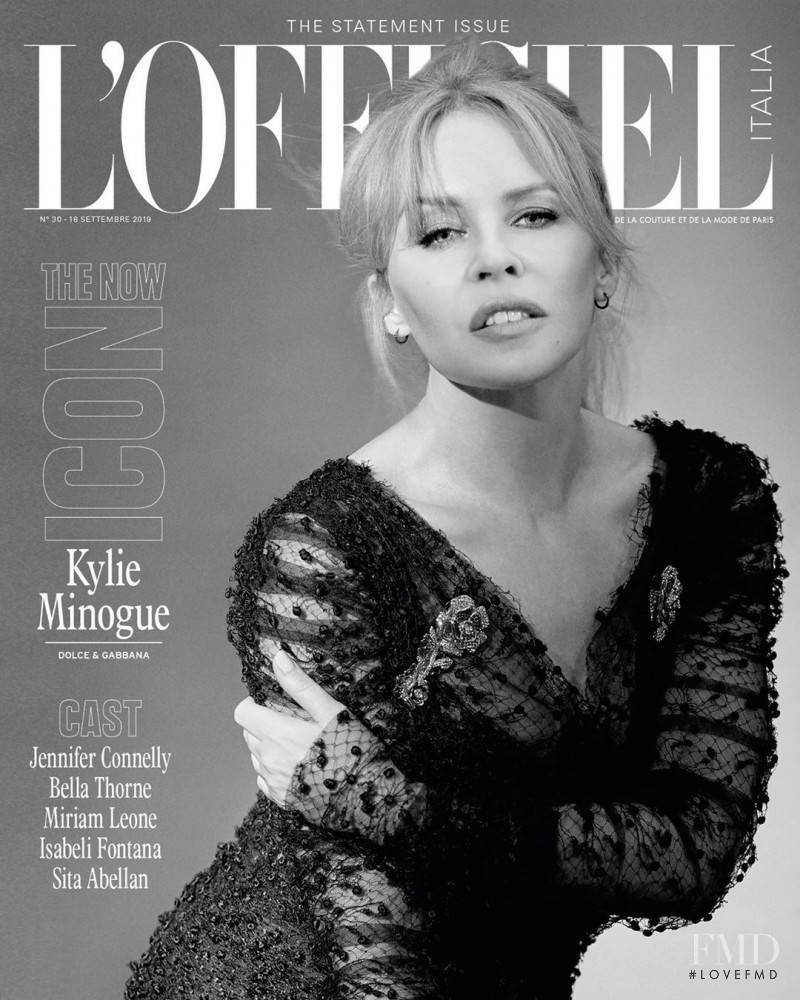 Kylie Minogue featured on the L\'Officiel Italy cover from September 2019