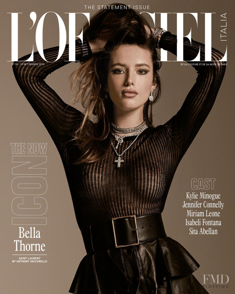 Bella Thorne featured on the L\'Officiel Italy cover from September 2019