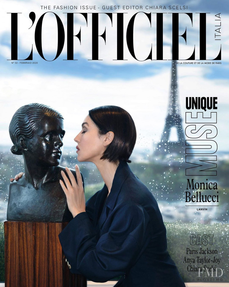 Monica Bellucci featured on the L\'Officiel Italy cover from February 2020