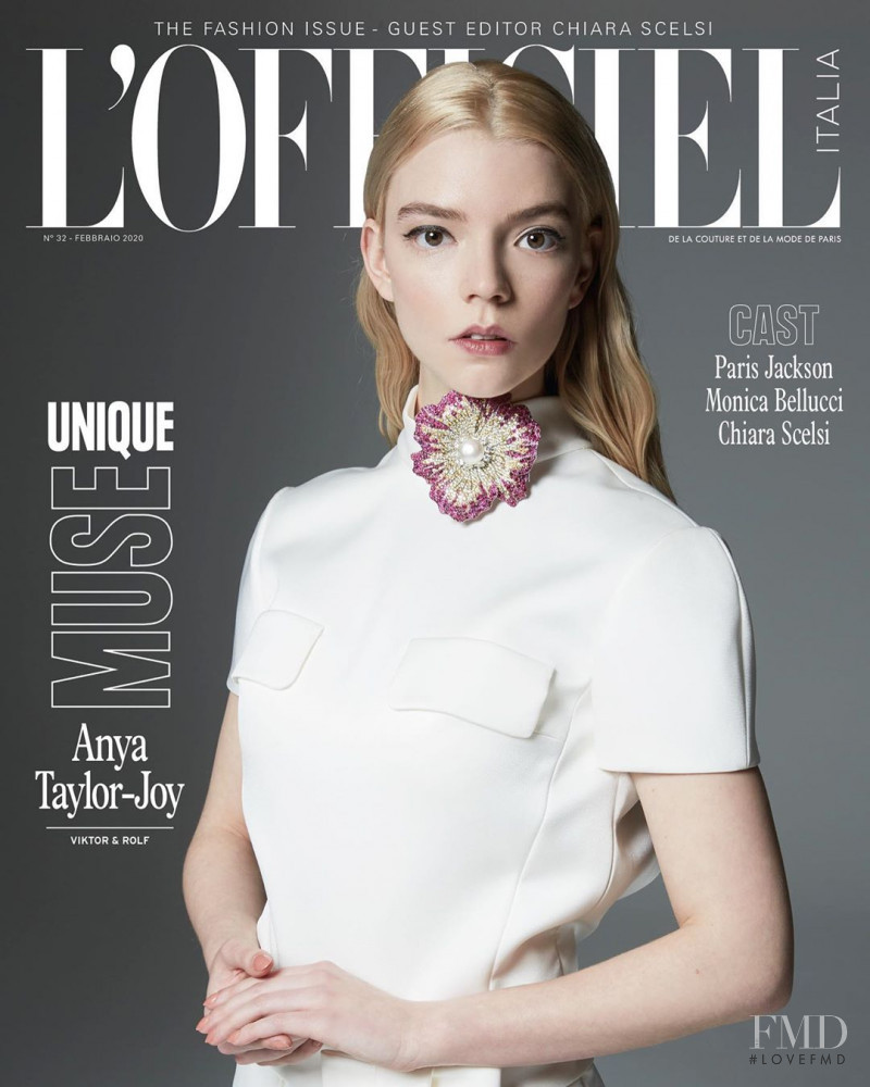 Anya Taylor-Joy featured on the L\'Officiel Italy cover from February 2020