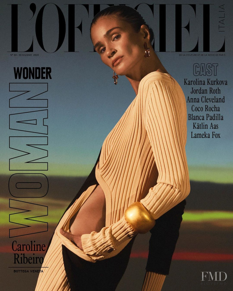 Caroline Ribeiro featured on the L\'Officiel Italy cover from June 2020