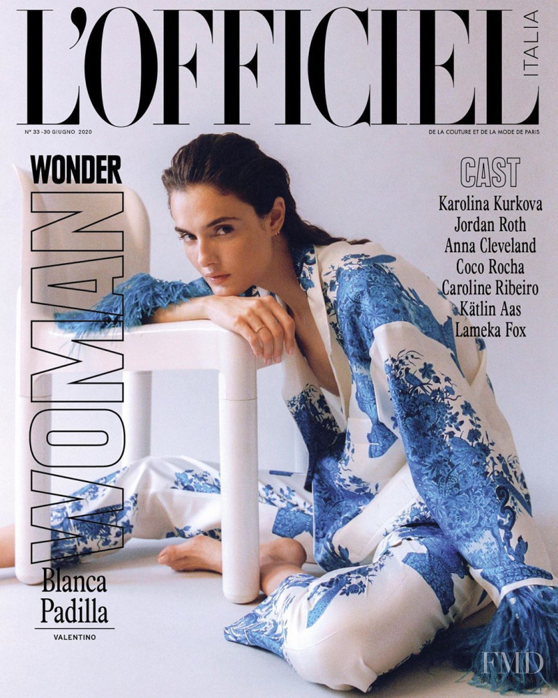 Blanca Padilla featured on the L\'Officiel Italy cover from June 2020