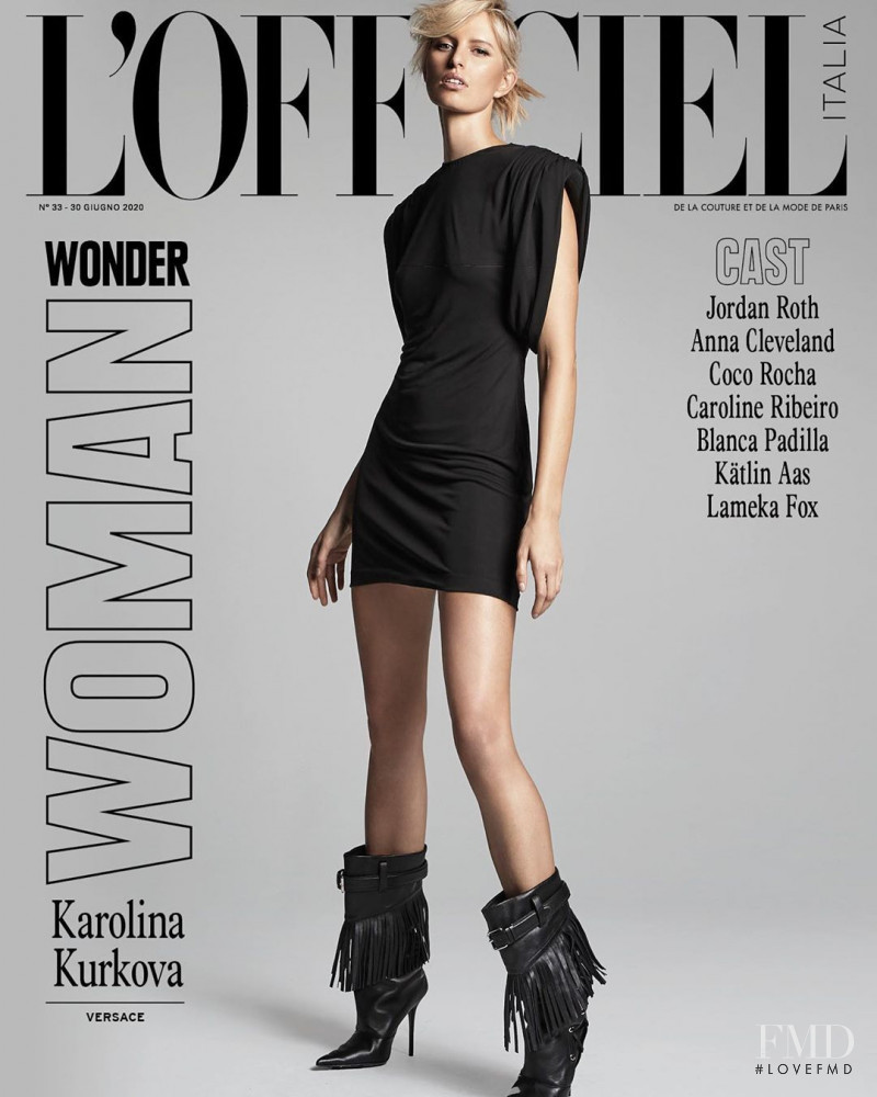 Karolina Kurkova featured on the L\'Officiel Italy cover from June 2020