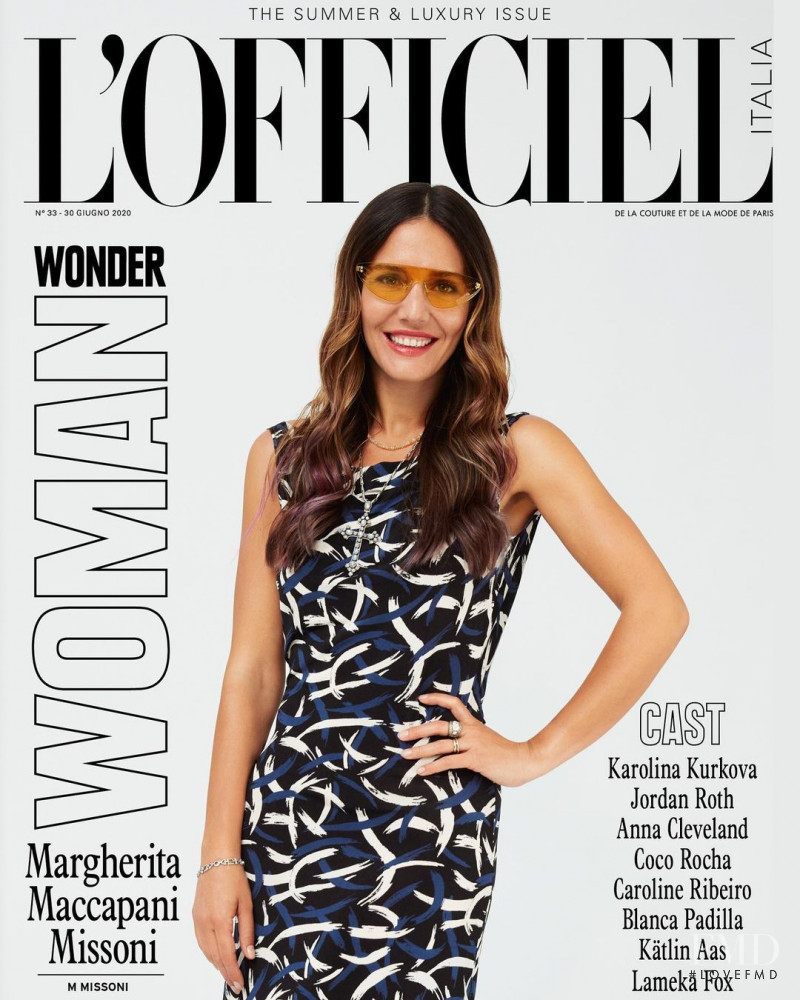 Margherita Missoni featured on the L\'Officiel Italy cover from August 2020