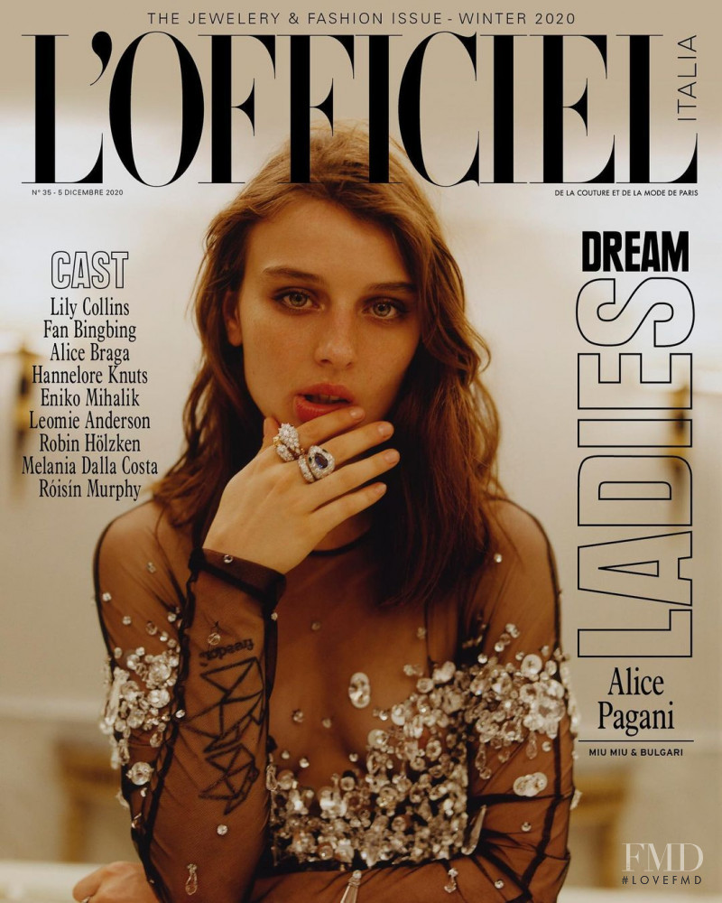 Alice Pagani  featured on the L\'Officiel Italy cover from December 2020