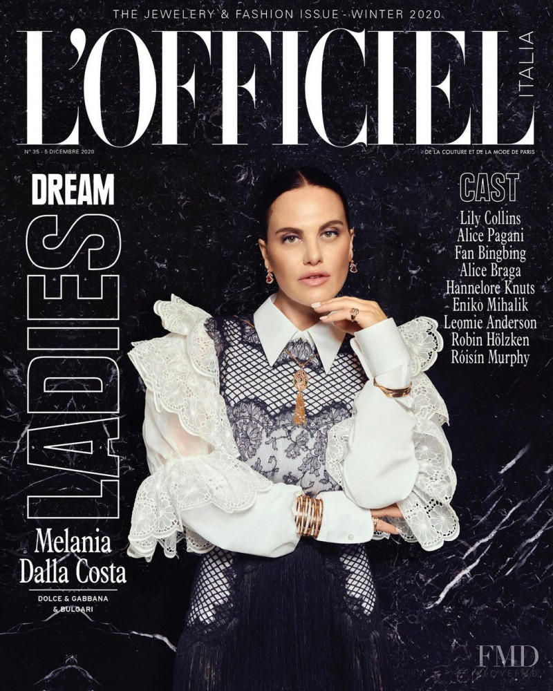 Melania Dalla Costa  featured on the L\'Officiel Italy cover from December 2020