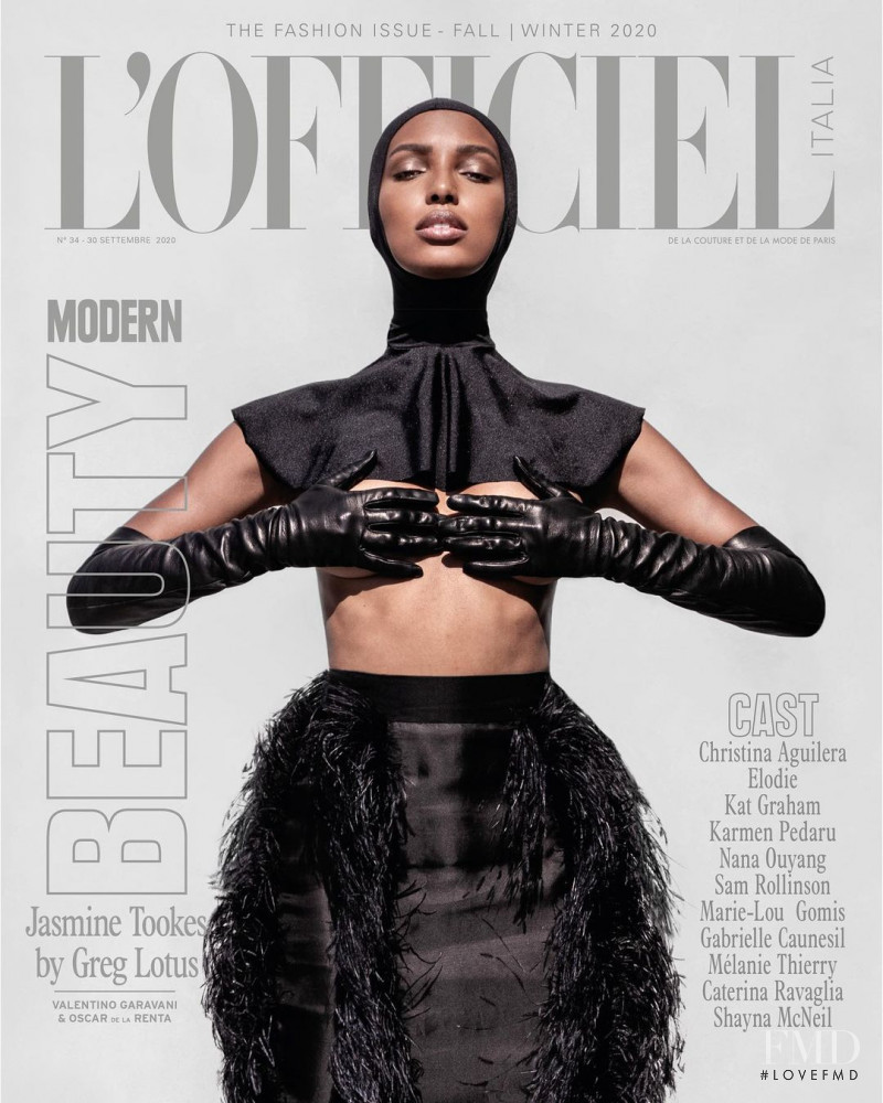 Jasmine Tookes featured on the L\'Officiel Italy cover from October 2020