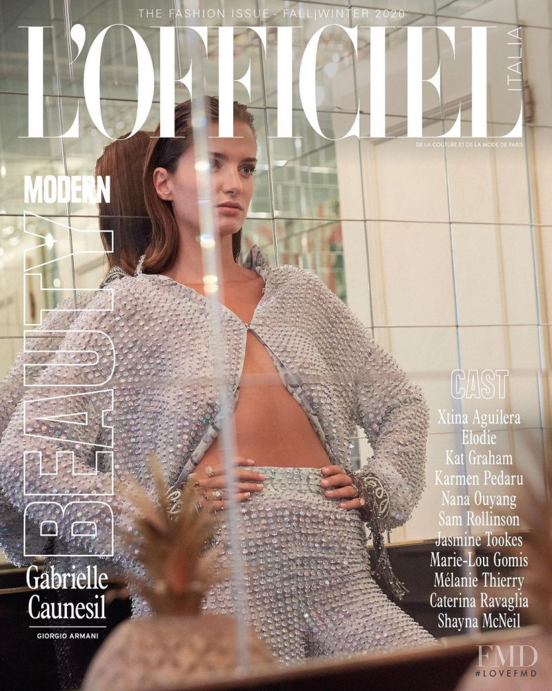 Gabrielle Caunesil featured on the L\'Officiel Italy cover from October 2020
