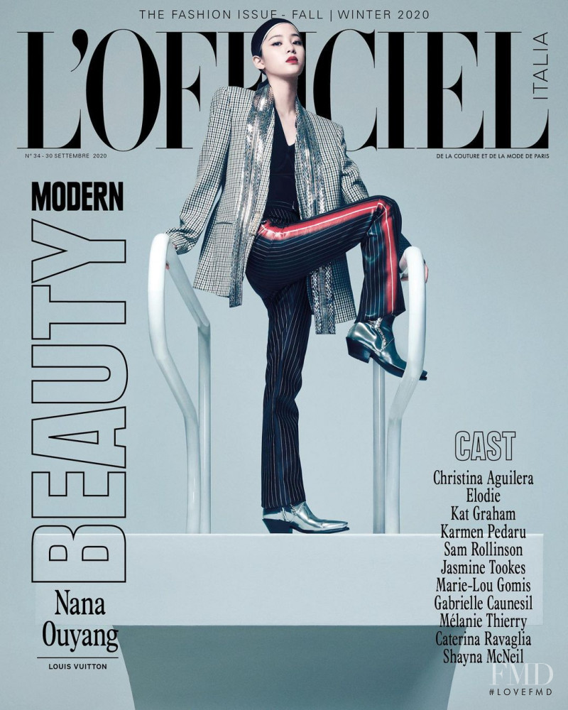 Nana Ouyang featured on the L\'Officiel Italy cover from October 2020