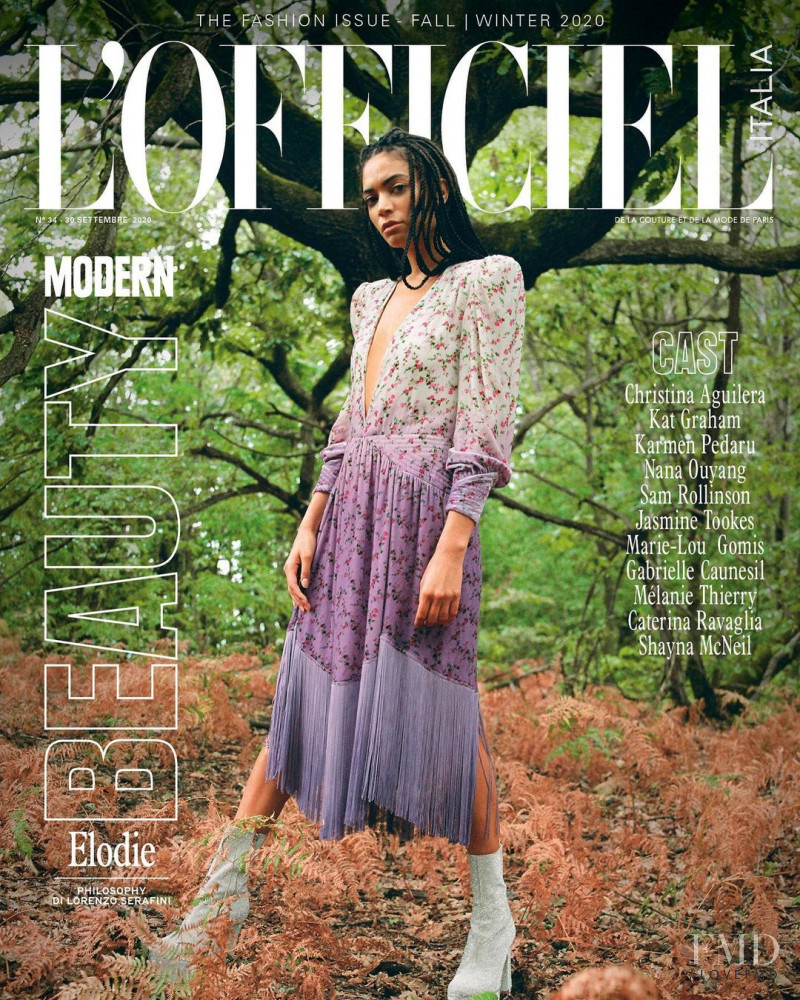 Elodie featured on the L\'Officiel Italy cover from October 2020