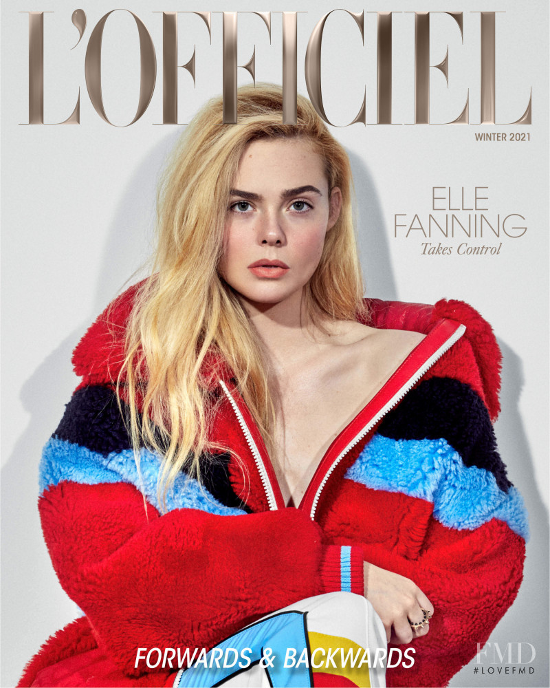 Elle Fanning featured on the L\'Officiel Italy cover from December 2021