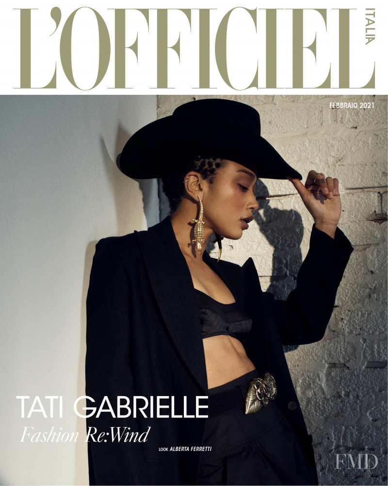 Tati Gabrielle featured on the L\'Officiel Italy cover from February 2021
