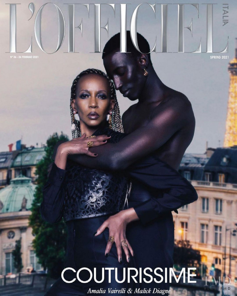 Amalia Vairelli, Malick Diagne featured on the L\'Officiel Italy cover from March 2021