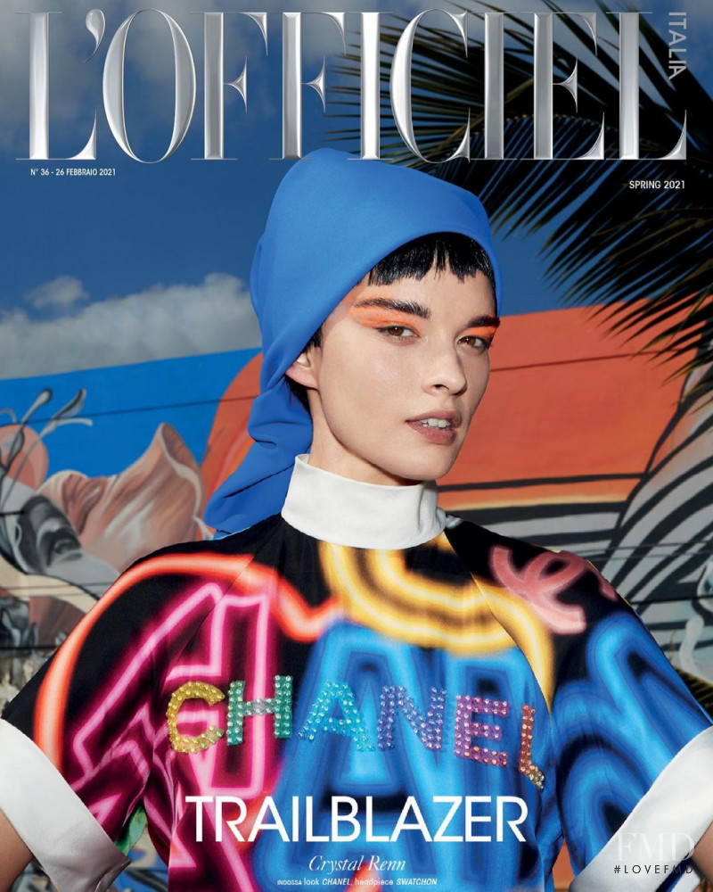 Crystal Renn featured on the L\'Officiel Italy cover from March 2021