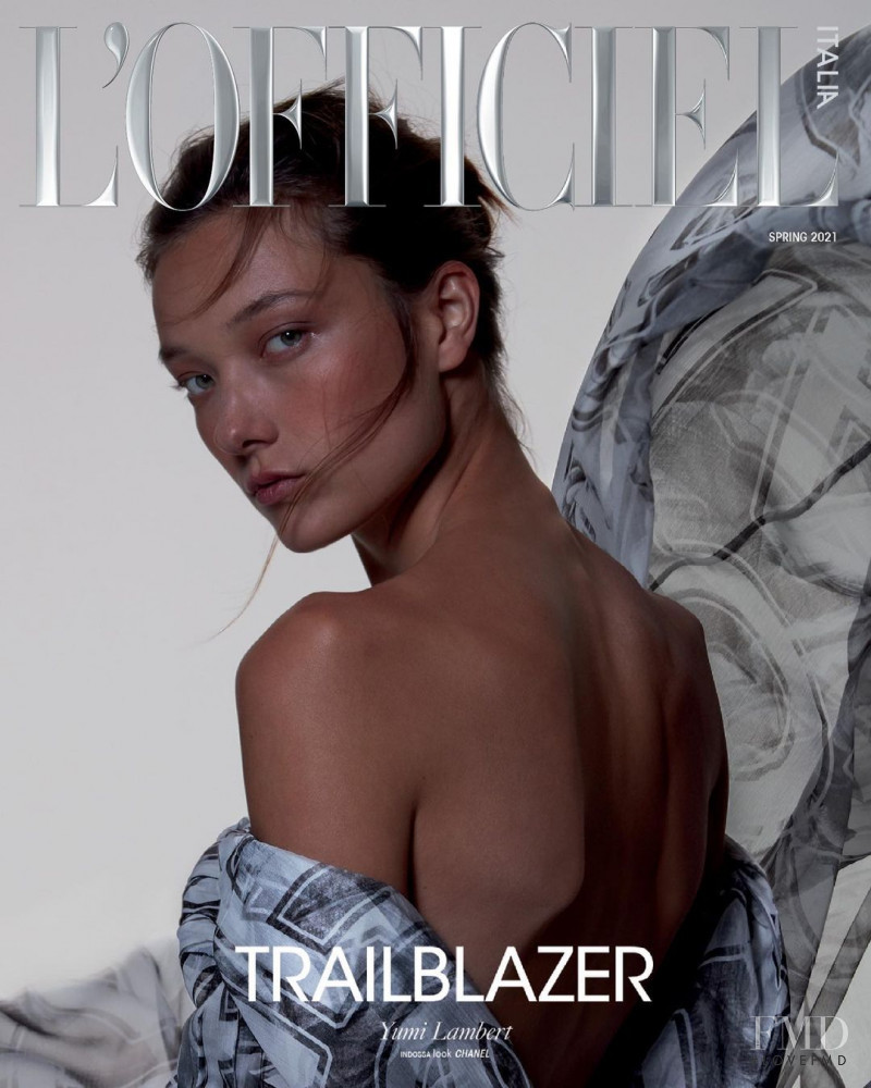 Yumi Lambert featured on the L\'Officiel Italy cover from March 2021