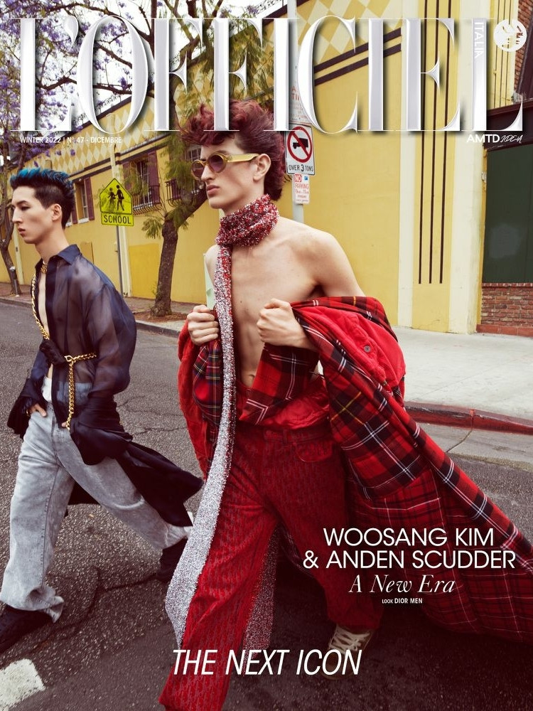 Woosang Kim, Anden Scudder featured on the L\'Officiel Italy cover from December 2022