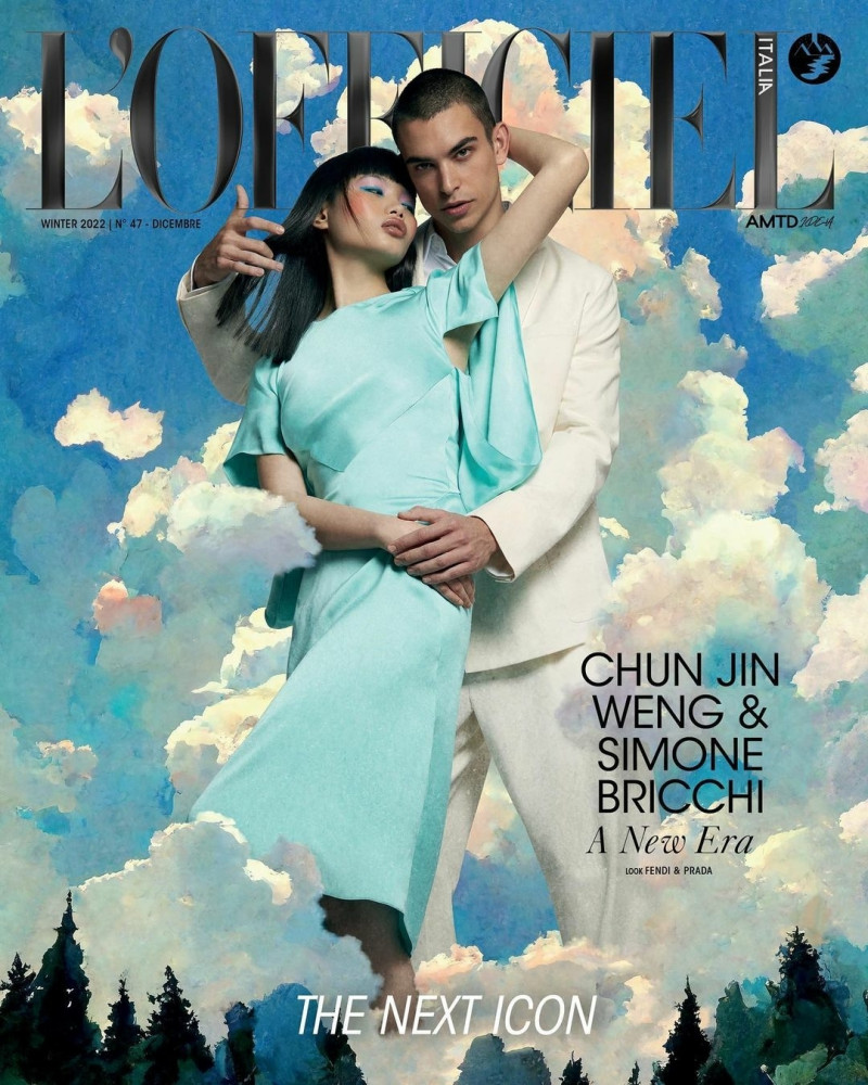 Chun Jin, Simone Bricchi featured on the L\'Officiel Italy cover from December 2022