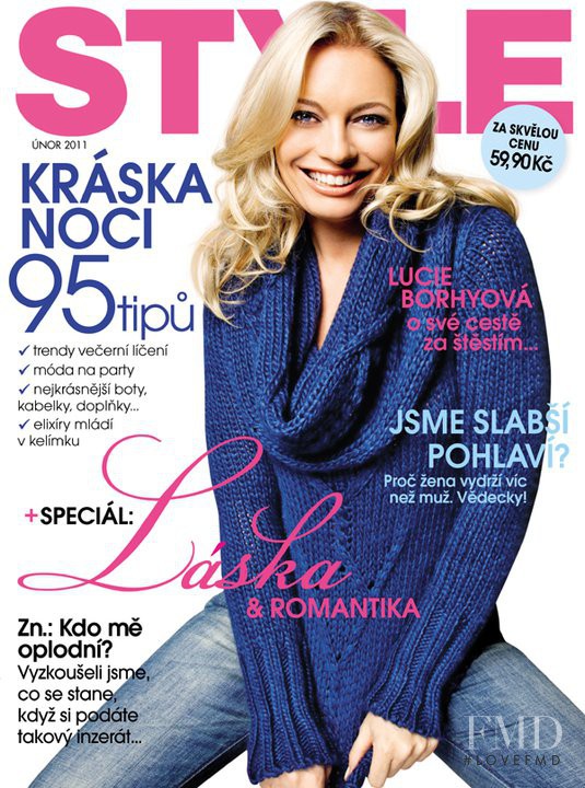 Lucie Borhyová featured on the Style cover from February 2011