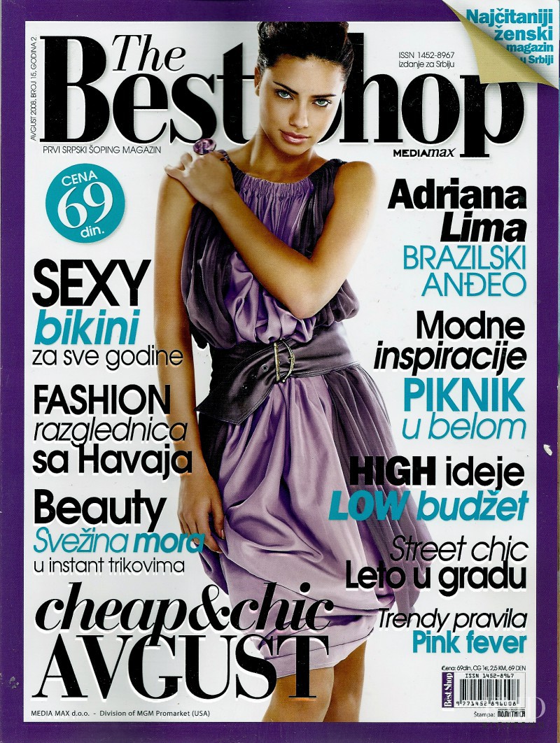 Adriana Lima featured on the The Best Shop Serbia cover from August 2008