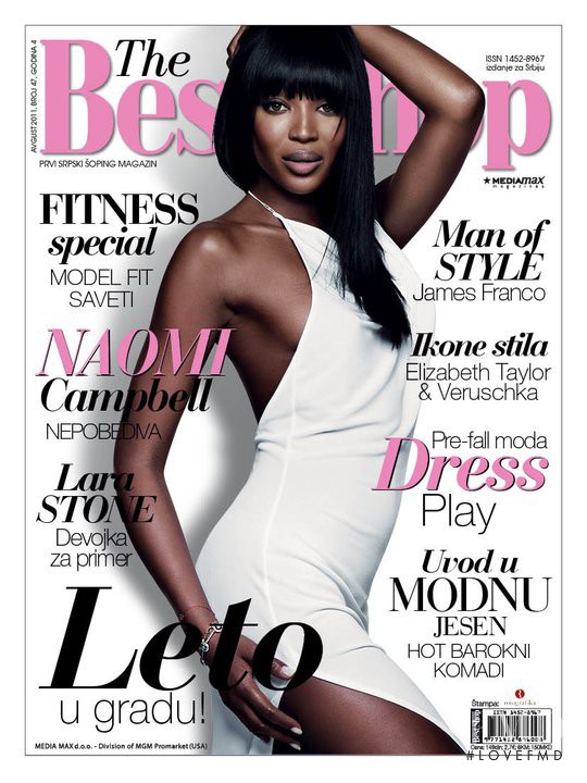 Naomi Campbell featured on the The Best Shop Serbia cover from August 2011
