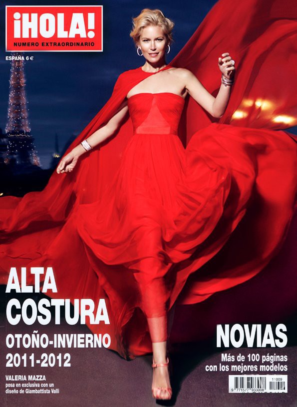 Valeria Mazza featured on the Hola! Alta Costura cover from September 2011