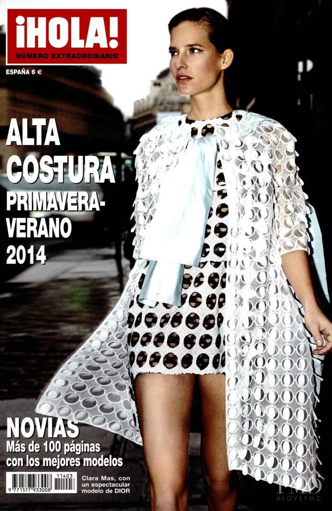 Clara Mas featured on the Hola! Alta Costura cover from March 2014