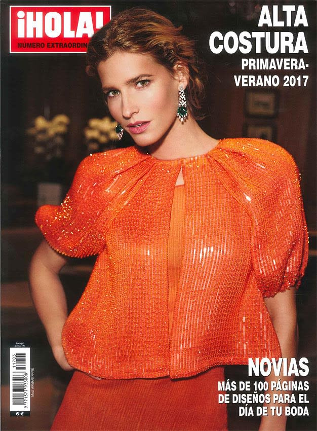 Clara Mas featured on the Hola! Alta Costura cover from March 2017