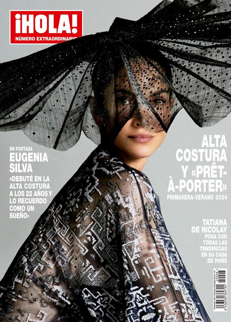 Eugenia Silva featured on the Hola! Alta Costura cover from March 2024