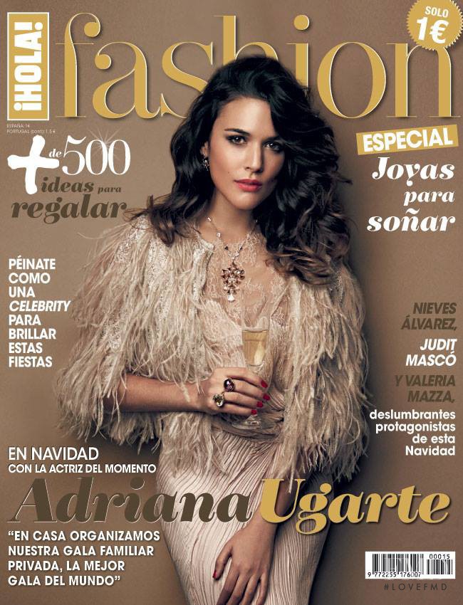 Adriana Ugarte featured on the Hola! Fashion cover from December 2013