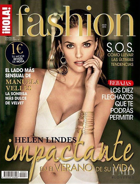 Helen Lindes featured on the Hola! Fashion cover from July 2015