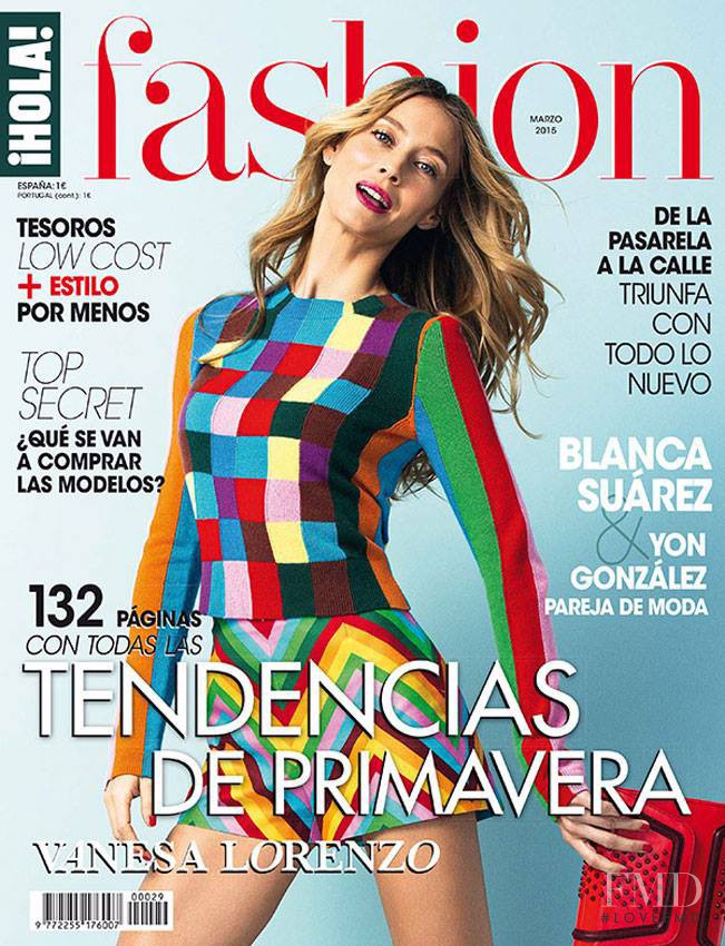 Vanesa Lorenzo featured on the Hola! Fashion cover from March 2015