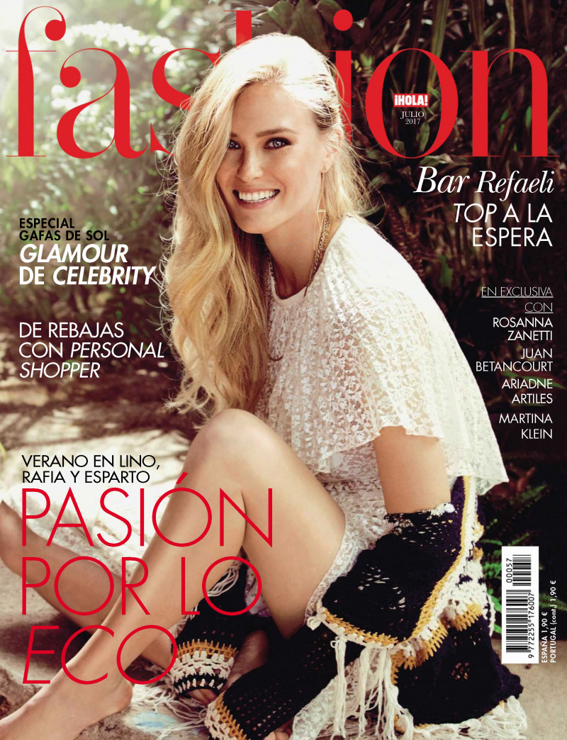 Bar Refaeli featured on the Hola! Fashion cover from July 2017