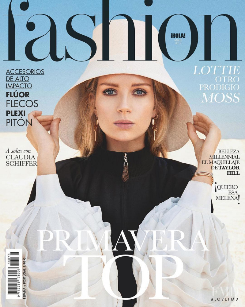 Lottie Moss featured on the Hola! Fashion cover from April 2019
