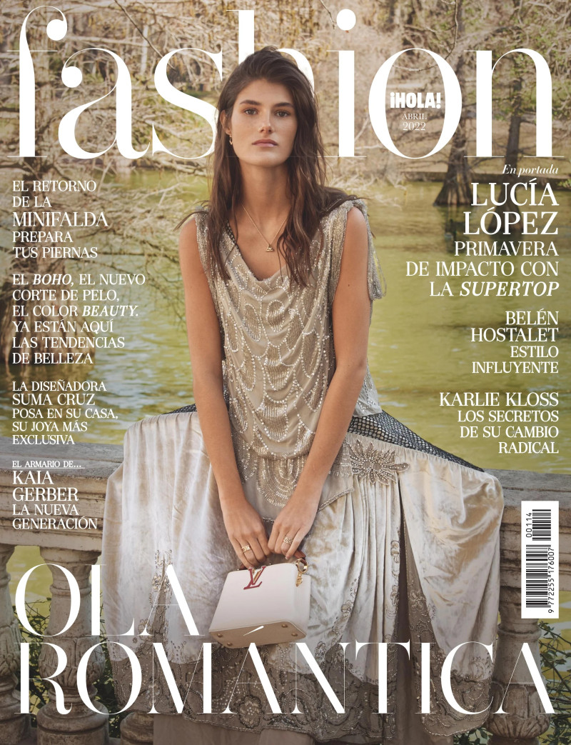 Lucia Lopez featured on the Hola! Fashion cover from April 2022