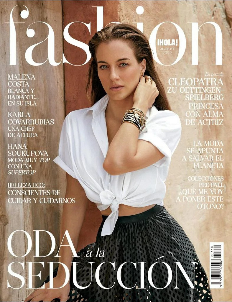 Cleo Zu Oettingen-Spielberg featured on the Hola! Fashion cover from August 2022