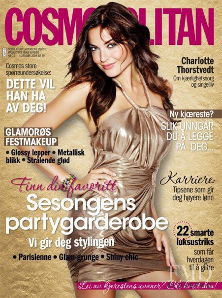 Charlotte Thorstvedt featured on the Cosmopolitan Norway cover from November 2009