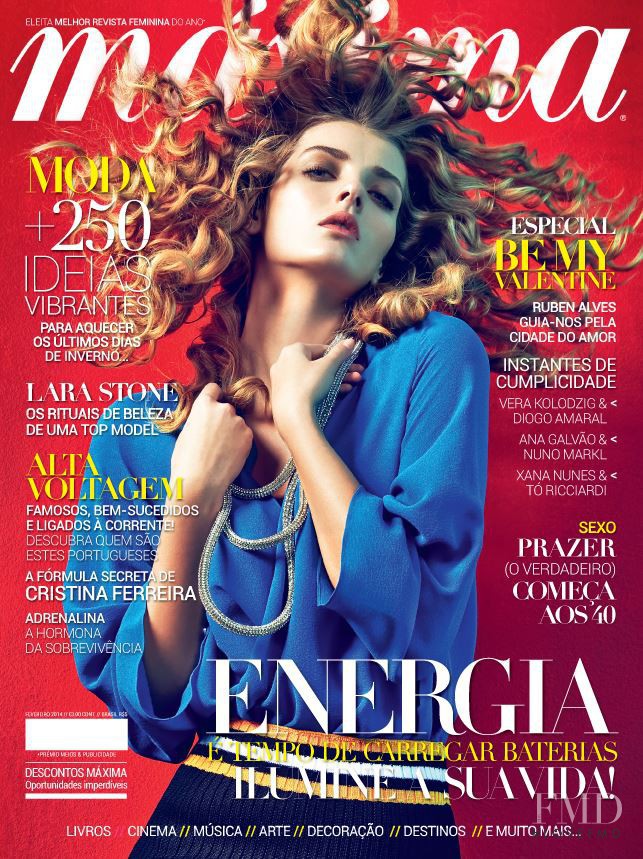 Denisa Dvorakova featured on the Máxima Portugal cover from February 2014