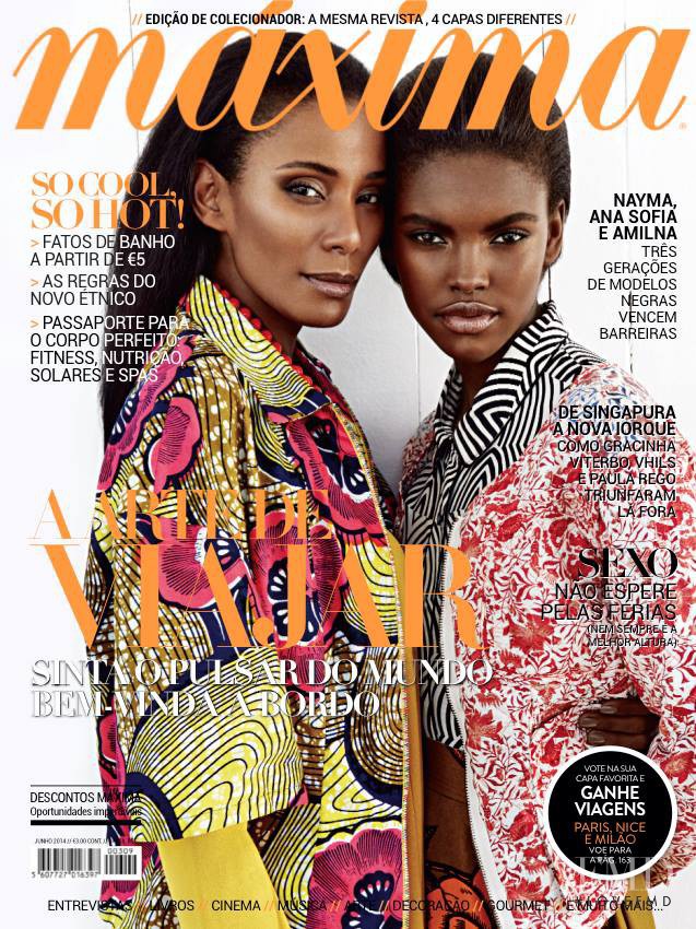 Nayma Mingas, Amilna Estevão featured on the Máxima Portugal cover from June 2014