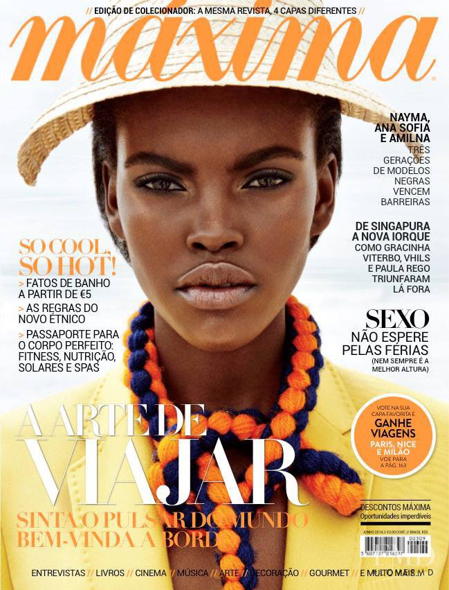 Amilna Estevão featured on the Máxima Portugal cover from June 2014