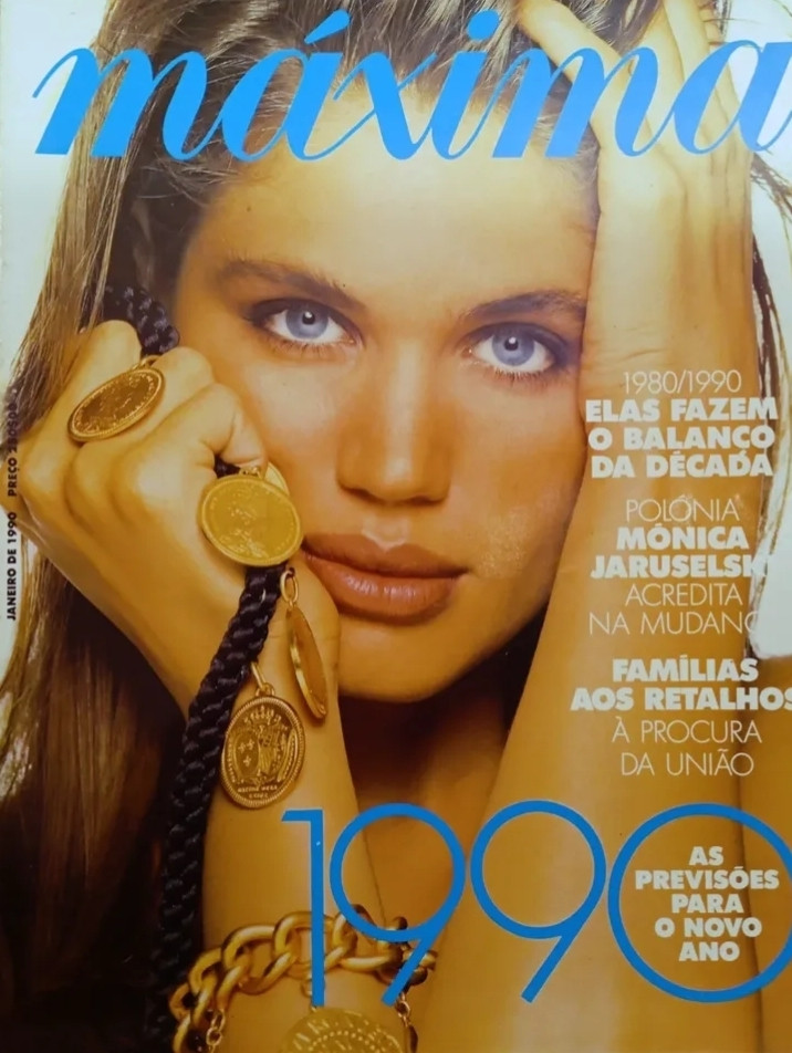 Paula Barbieri featured on the Máxima Portugal cover from January 1990