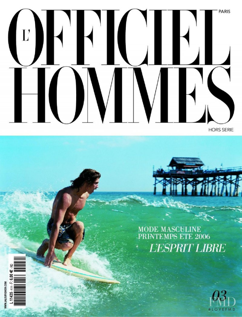  featured on the L\'Officiel Hommes Paris cover from January 2006